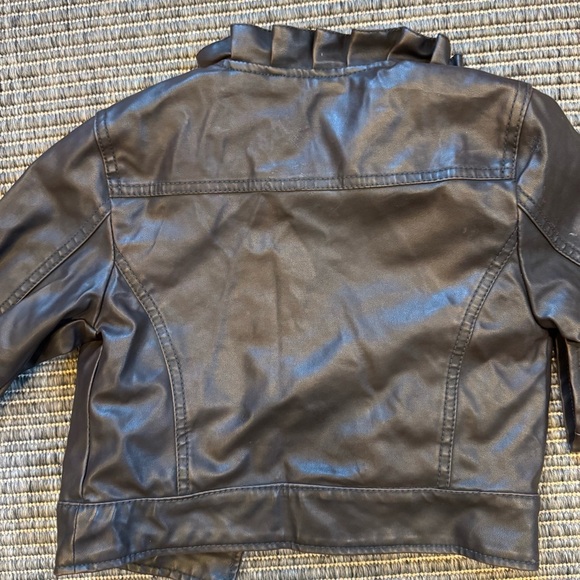 Dollhouse Black Faux Leather Jacket with Ruffles - Picture 2 of 6